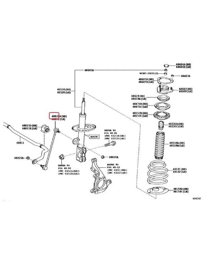 قطعتان من وصلات قضيب التوازن الأمامي الأيسر 48820-42030 متوافقة مع تويوتا RAV4 بريوس ميراي، لكزس HS250h CT200h NX200t NX300 NX300h/سايون xB tC iM بديل للأرقام 48820-02070 و48820-0R010 - Image 2