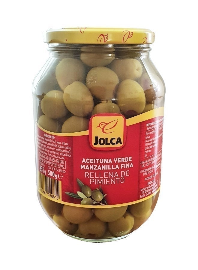 Pepper Paste Stuffed Olives Jar,Green, Spain