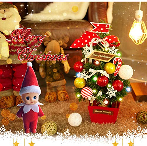 WULEEUPER Tiny Baby Elf Doll Christmas Miniature Elf Decoration Newborn Gift Baby Grow Dolls with Feet and Shoes Red - Image 5