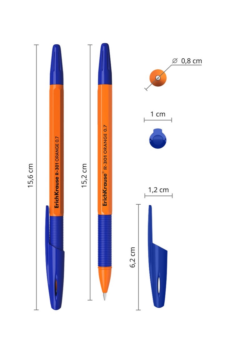 Set of 8 ballpoint pens R-301 StickGrip Orange 0.7, ink color: blue (in polybag) - pzsku/Z086AF124900D2A8CB992Z/45/_/1740574430/956ac1f5-d863-4b33-973e-ba425271a9d7