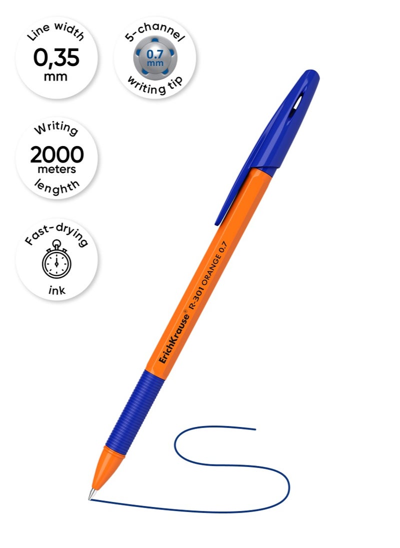 Set of 8 ballpoint pens R-301 StickGrip Orange 0.7, ink color: blue (in polybag) - pzsku/Z086AF124900D2A8CB992Z/45/_/1740574552/7af6ad00-88c5-44b9-ae72-120aecefdba4