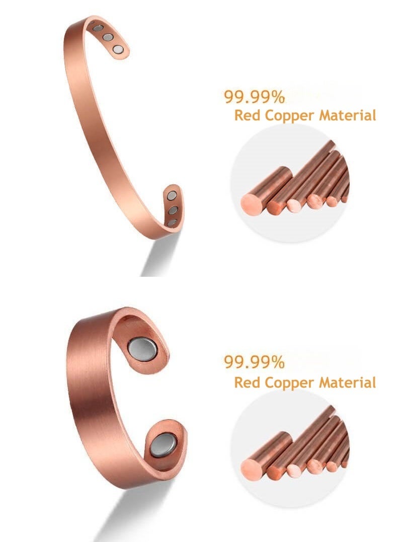 Generic 6X Magnet Power Bracelet + 2X Magnet Power Ring for Women , 99% Pure Copper, Super Strong Magnet  - Image 2