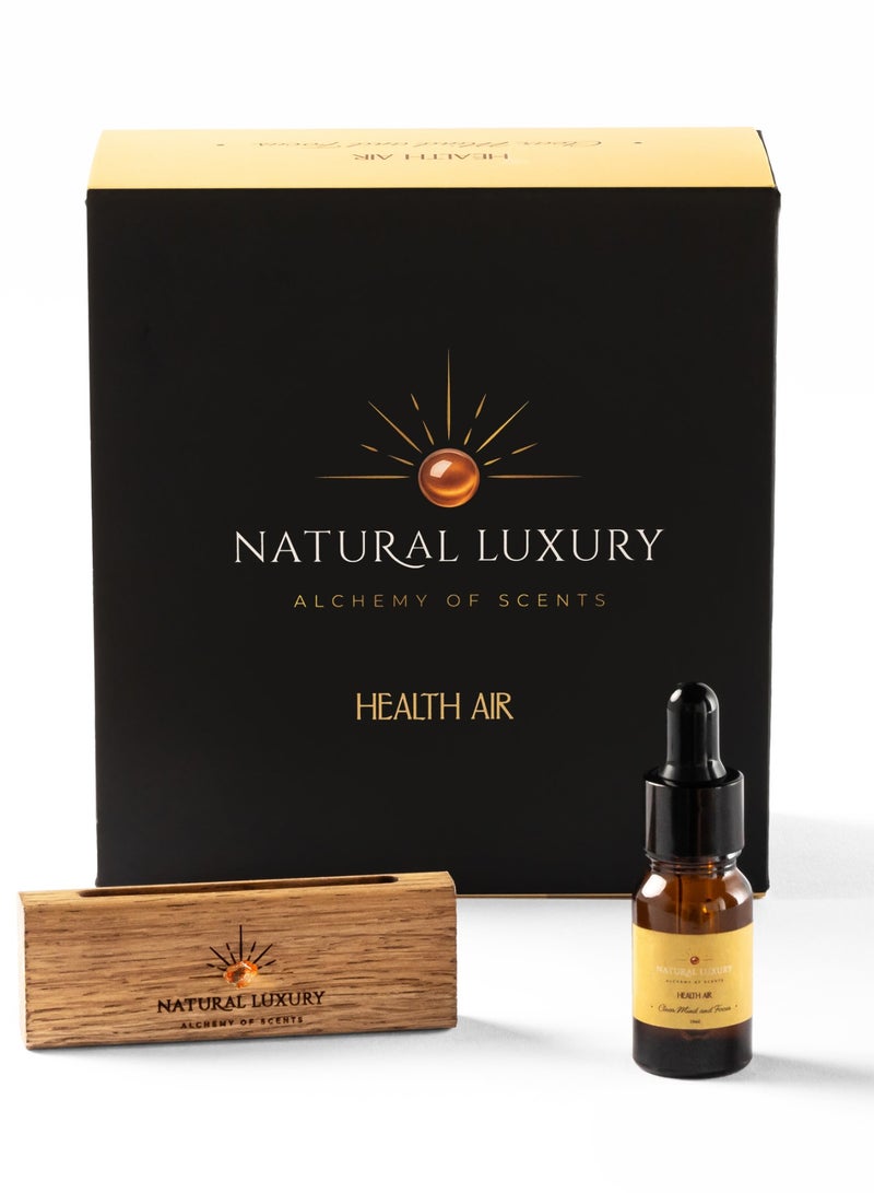 NATURAL LUXURY Clear Mind & Focus Car Perfume Air Freshener with Oak Wood Car Perfume Holder, Luxury Automobile Accessories Car Air Freshener Perfume Oil 10 ml, Car Fragrance Oil for clarity and focus - Image 1