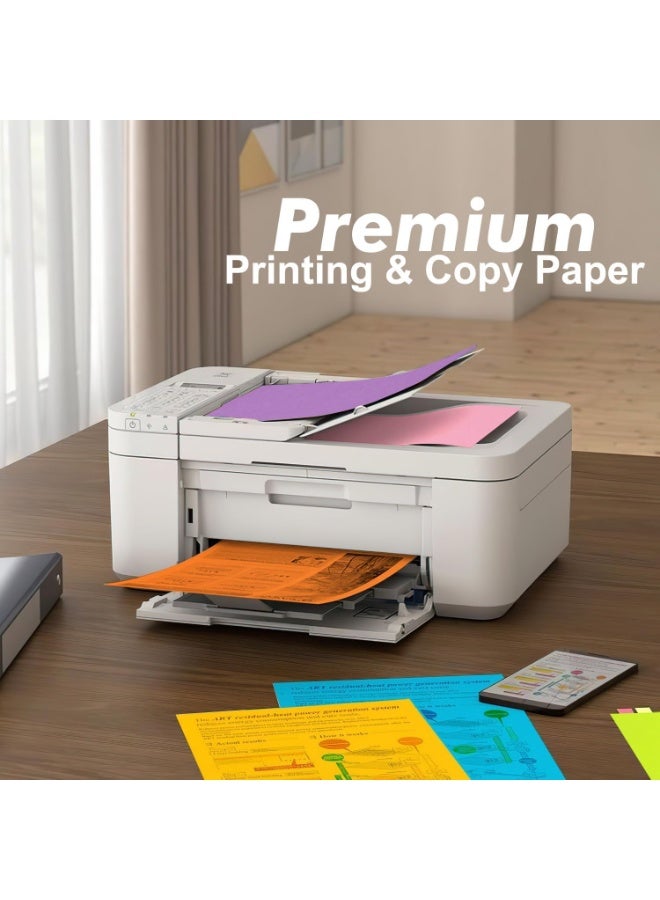 Lukadah A4 Colored Card Stock Printer Papers, Assorted Colors Paper Sheets, Colorful Cardstock Paper for Crafting, Drawing, Card Making, Scrapbooking - 80gsm Construction Paper Sheets | 100 Pcs - Image 5