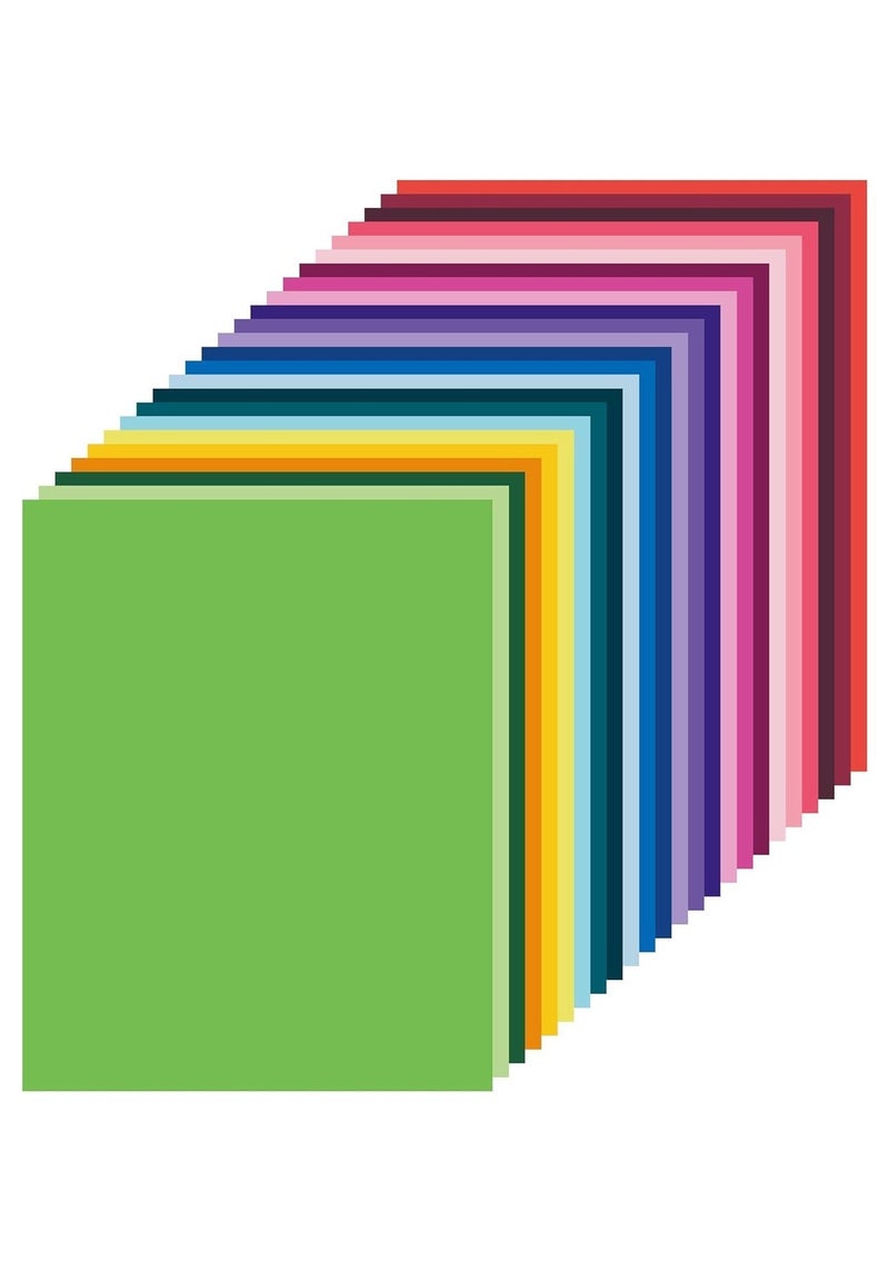 Lukadah A4 Colored Card Stock Printer Papers, Assorted Colors Paper Sheets, Colorful Cardstock Paper for Crafting, Drawing, Card Making, Scrapbooking - 80gsm Construction Paper Sheets | 100 Pcs - Image 1