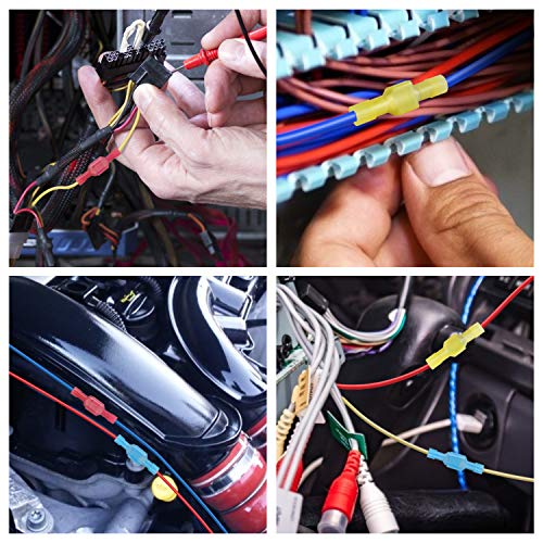 TICONN 100 Pcs Nylon Spade Quick Disconnect Connectors Kit, Electrical Insulated Terminals, Male and Female Spade Wire Crimp Terminal Assortment Kit - Image 3
