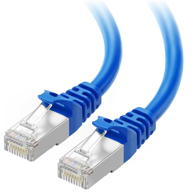 CableMatters كابل إيثرنت محمي طويل بدون عوائق Cat 6A بسرعة 10Gbps - 150 قدم، كابل Cat 6A، سلك Cat6A، سلك إيثرنت، أزرق - Image 1