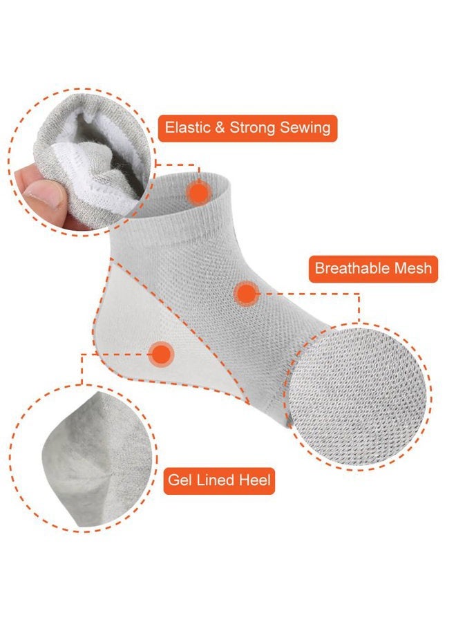 Selizo 5 Pairs Moisturizing Gel Heel Socks Open Toe Socks for Dry Hard Cracked Heels, 5 Colors - Image 3