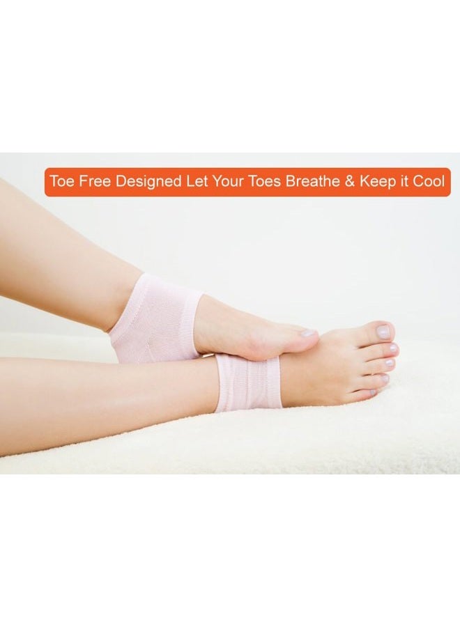 Selizo 5 Pairs Moisturizing Gel Heel Socks Open Toe Socks for Dry Hard Cracked Heels, 5 Colors - Image 5