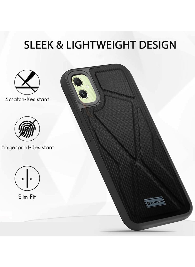 CHAPPELINE - Soft Silicone Fabric Texture Case Cover For Samsung Galaxy A05 4G 2023 Black - Image 1