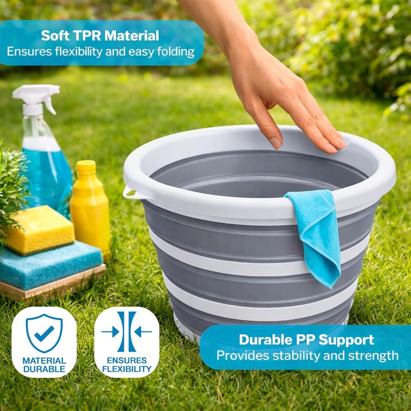 SunVara Collapsible Buckets for Cleaning Foldable Bucket Collapsible Beach Cleaning Bucket for Bath Collapsible Bucket with Handle Folding Bucket Foldable Bucket Collapsible Water Bucket - Image 3