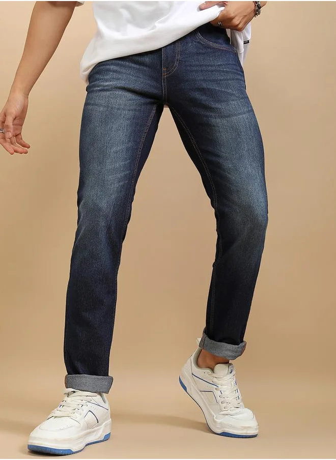 هاي لاندر Mid-Rise Slim Fit Stretchy Faded Jeans