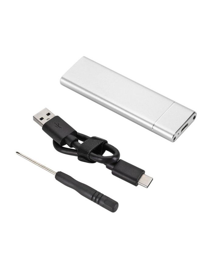 BURAQ F018C M.2 NGFF To USB3.1 SSD Solid Aluminum Type-C Mobile Hard Drive Enclosure(Silver)  - Image 1