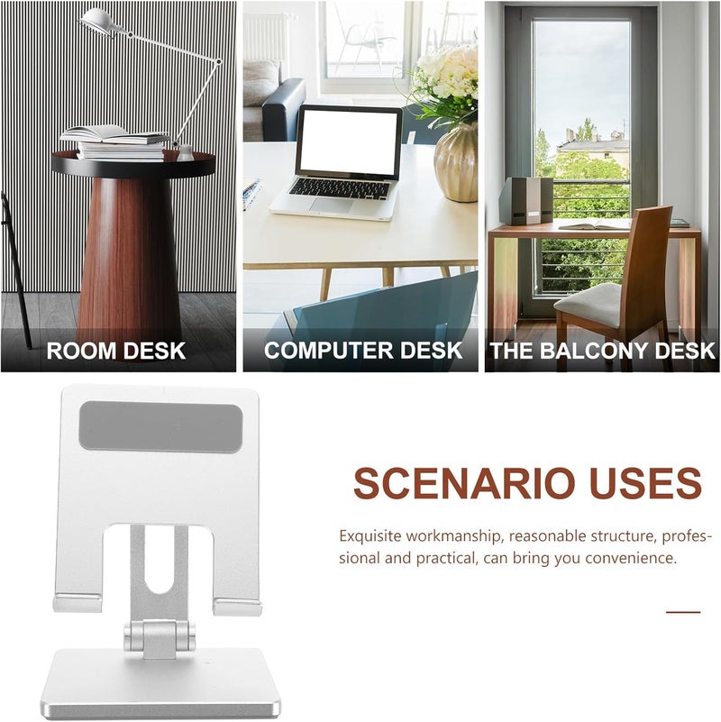 Adjustable Foldable Tablet Stand Universal Desktop Holder Multi-Angle Metal Tablet Bracket for Tablet and Kitchen Use - Image 3