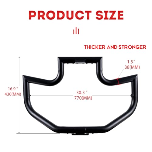 Gamyipp 1.5" Crash Bar Engine Guard Highway Freeway Bar for Harley Sportster 883 1110 1200 XL XR Forty Eight Superlow (Black-Sportster XL XR 09-22) - Image 5