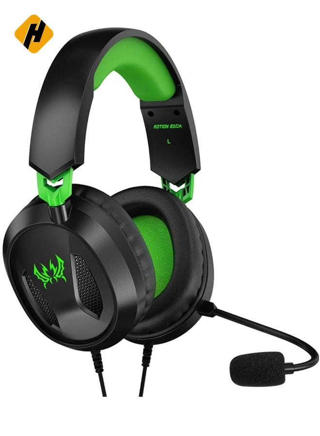 HuHa G3100 3.5mm Wired Gaming Headset – Over-Ear Headphones with Omni-Directional Microphone and Memory Foam Ear Cushions for PS5, PS4, Laptop, Tablet, and Mobile Phones  - Image 1