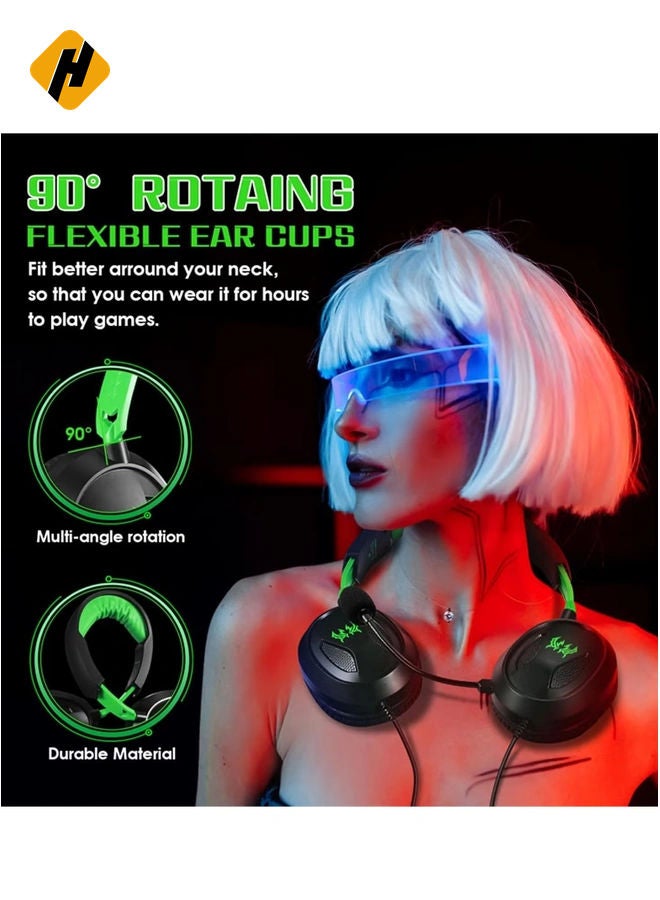 HuHa G3100 3.5mm Wired Gaming Headset – Over-Ear Headphones with Omni-Directional Microphone and Memory Foam Ear Cushions for PS5, PS4, Laptop, Tablet, and Mobile Phones  - Image 5