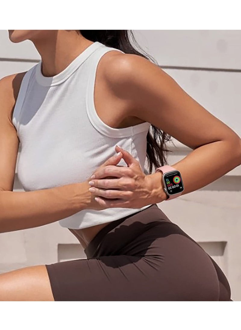 SYOSI - Breathable Silicone Watch Bands Compatible with Apple Watch - Multiple Sizes for Series 8 7 6 5 4 3 2 1 SE,45mm 41mm 40mm 38mm 44mm 42mm 49mm- 6 Pack Variety Set - Image 1