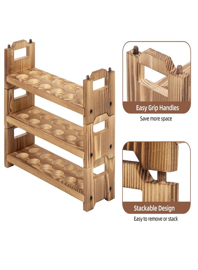 storenization Egg Holder Countertop, 3-tire Solid Wooden Egg Holder, Stackable Egg Storage Easter Basket Holding Up to 36 Fresh Eggs, Chicken, Duck Eggs - Unfinished - Image 4