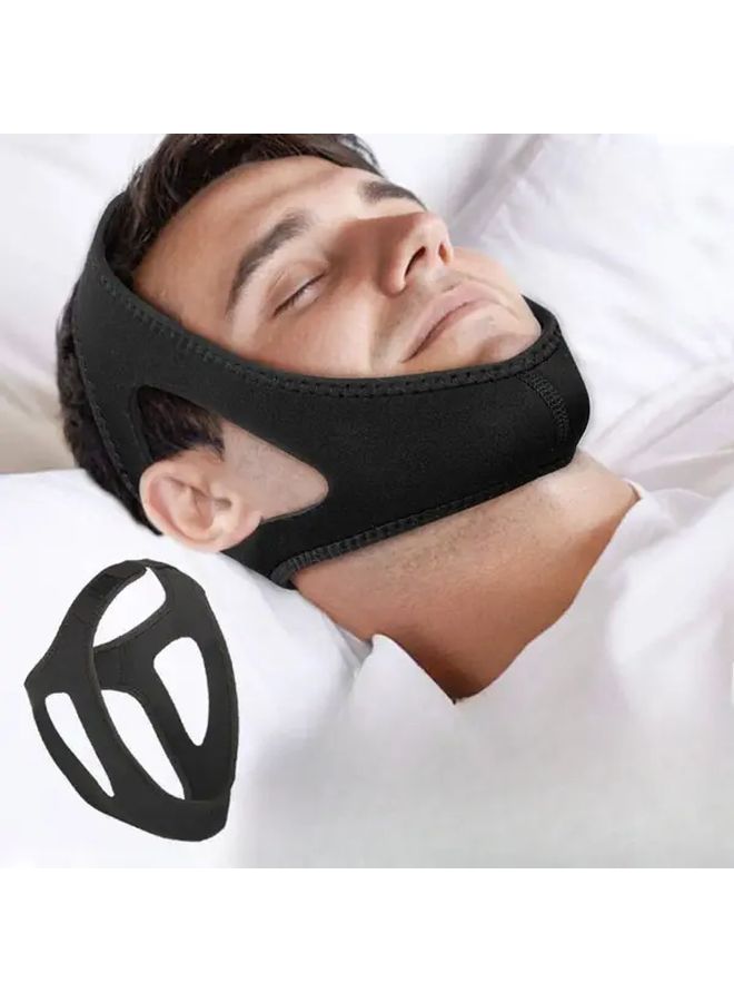 Adjustable Anti Snoring Chin Strap Black Stops Mouth Breathing And Snoring - Image 2