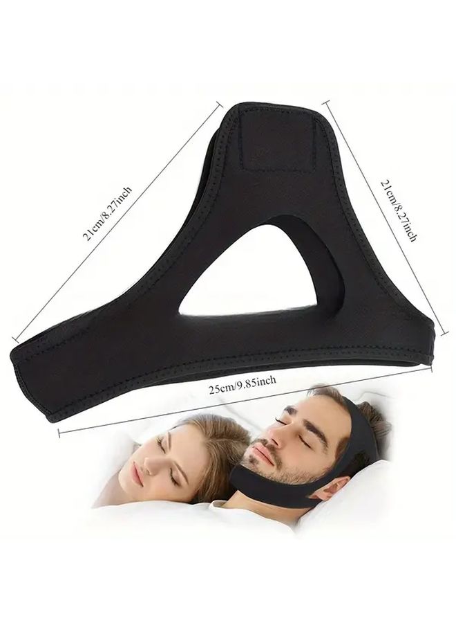 Adjustable Anti Snoring Chin Strap Black Stops Mouth Breathing And Snoring - Image 3