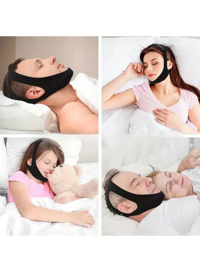 Adjustable Anti Snoring Chin Strap Black Stops Mouth Breathing And Snoring - Image 4
