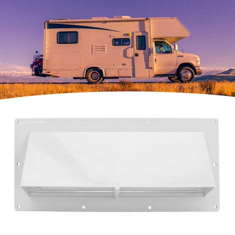 RV Exhaust Vent Cover White Range Hood Sidewall Vent Cover with Lockable Clips for Trailer Camper - Image 3