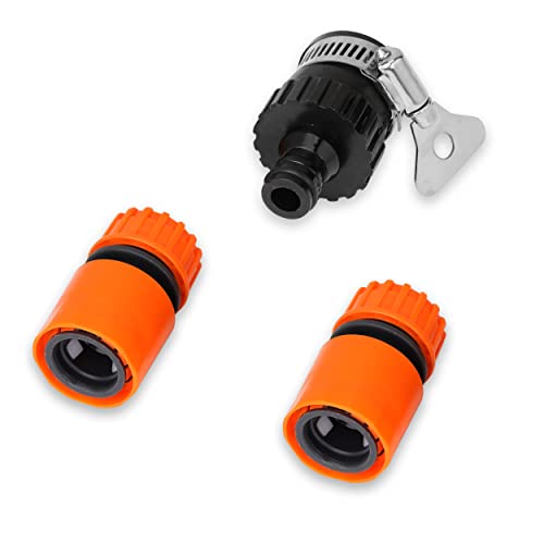 Garbnoire 1/2" Tap Adapter,1/2" Quick Connector(2Pc) & 7 Pattern Sprayer Nozzle for Hose Pipe Gardening,Flower,Plants,Bike Wash Equipment|Multi-Uses Cleaning,Showering Pet & Washing Cars -(Set of 4) - Image 3
