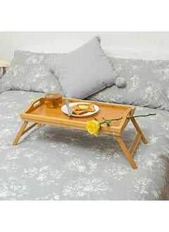 SHOWAY Bed Tray Table With Folding Legs And Breakfast Tray Bamboo Bed Table And Bed Tray With Legs 50 X 30 Cm  - Image 2