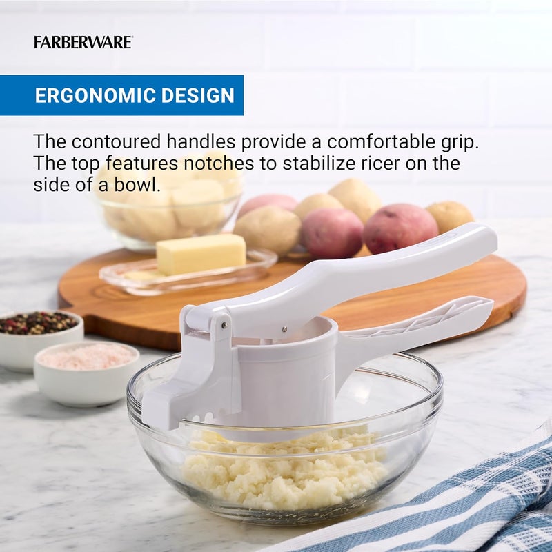 Farberware Professional Potato Ricer, 3 Interchangable Stainless Steel Ricing Disc Sizes, Large Capacity Ricer - Image 5