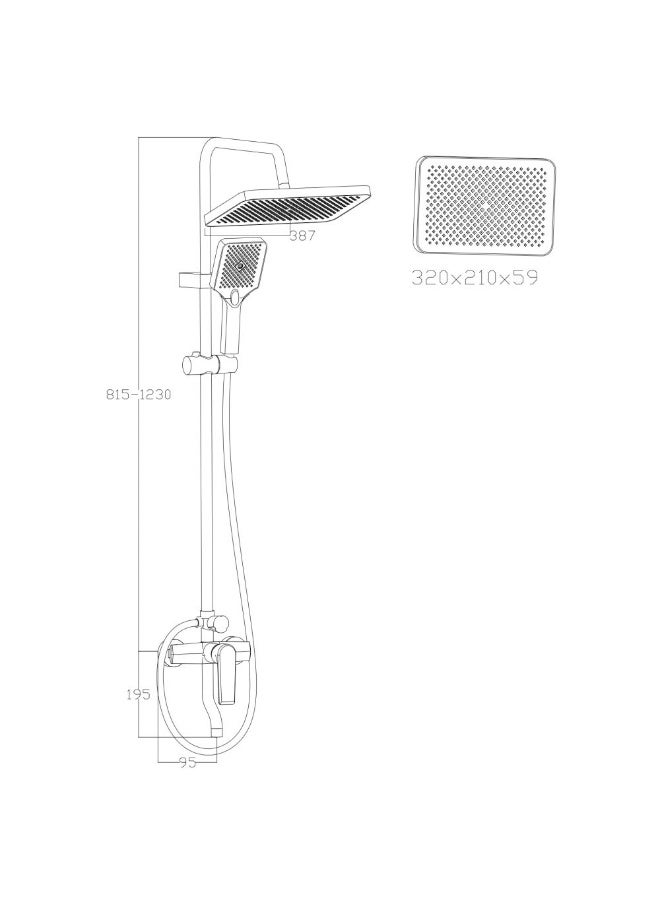DANUBE HOME Milano Kobe Rain Shower Complete Set-Sq Chrome | Chrome plated metal Complete Shower Set | Rain Mixer Shower Combo Set Wall Mounted Rainfall Shower System For Toilet Bathroom - Chrome - Image 4