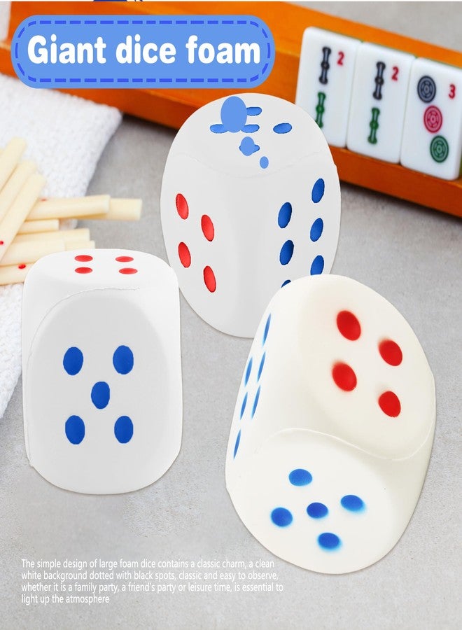 Cotiny 4 Pcs Jumbo Foam Dice Set 4 Inch Large Rounded Edge Playing Dice for Classroom Games Party Activities Kids Learning Math Indoor Outdoor Play (Color Style 1) - Image 5