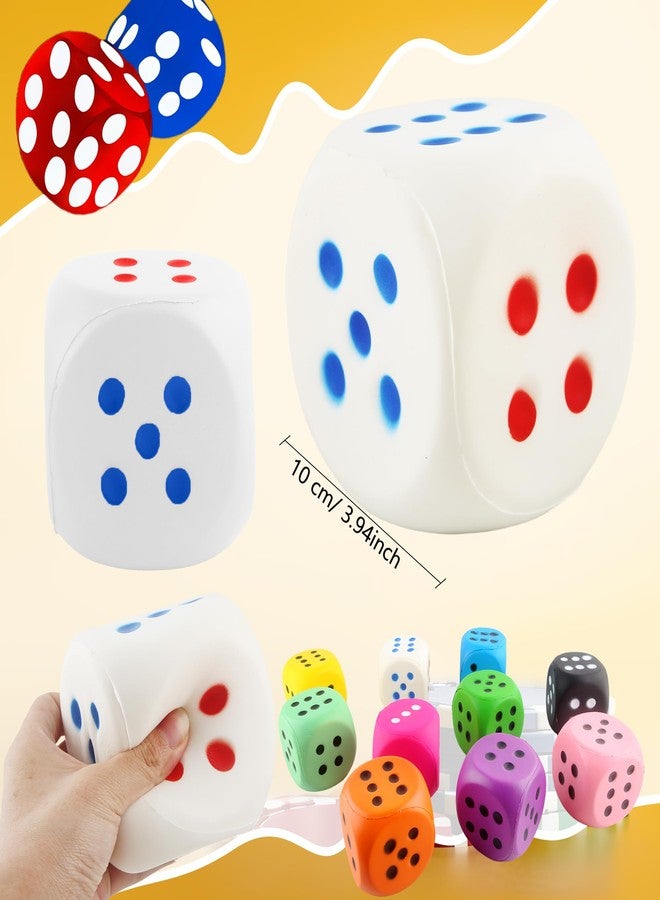 Cotiny 4 Pcs Jumbo Foam Dice Set 4 Inch Large Rounded Edge Playing Dice for Classroom Games Party Activities Kids Learning Math Indoor Outdoor Play (Color Style 1) - Image 2