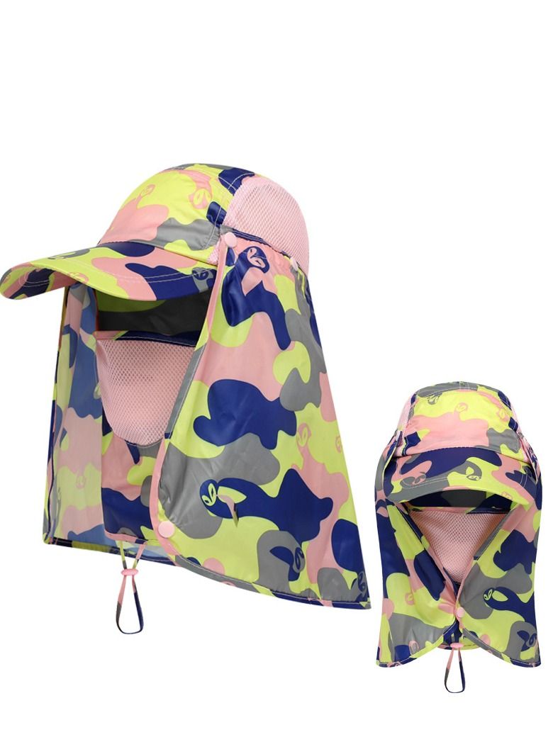 Loquat Summer Quick-dry Sunscreen Baseball Cap Outdoor Face Mask 360 Degree Sun Hat