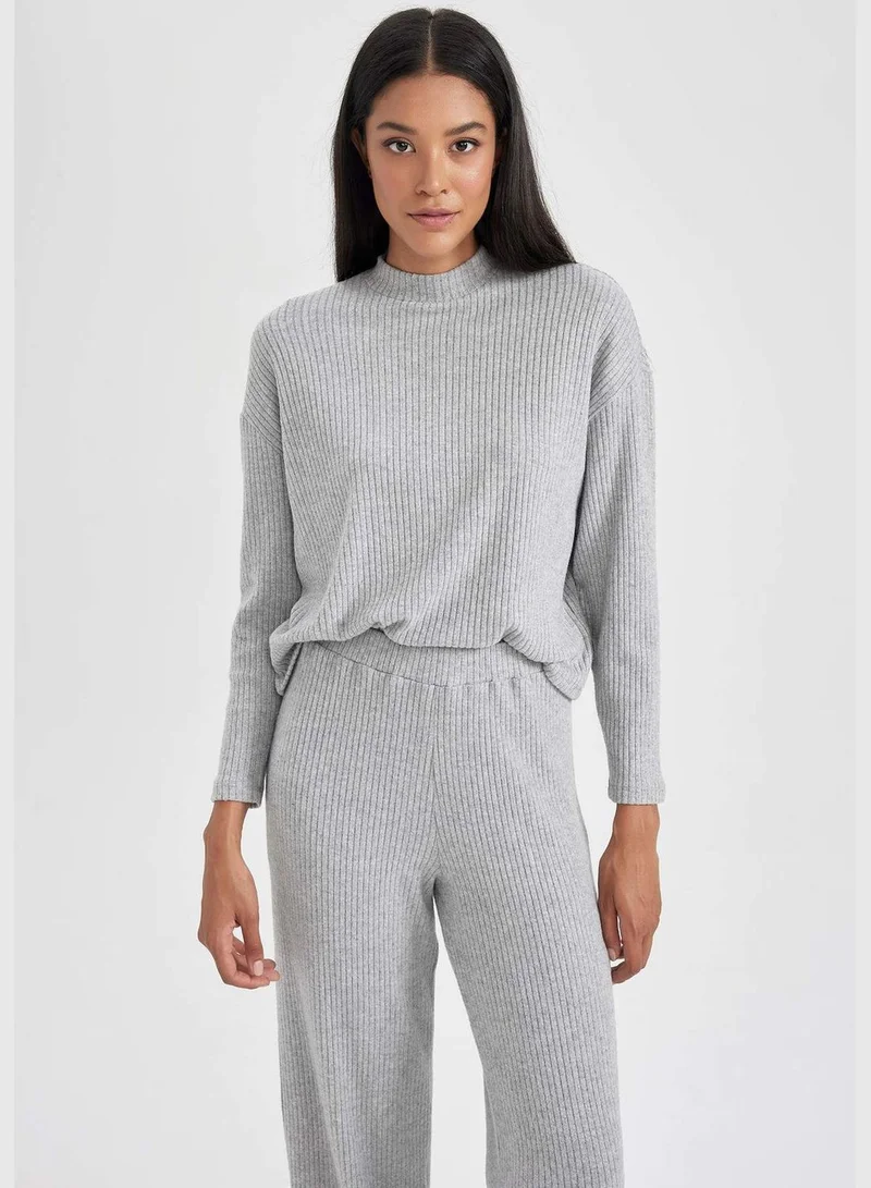 ديفاكتو Woman Crew Neck Long Sleeve Long Sleeve T-Shirt