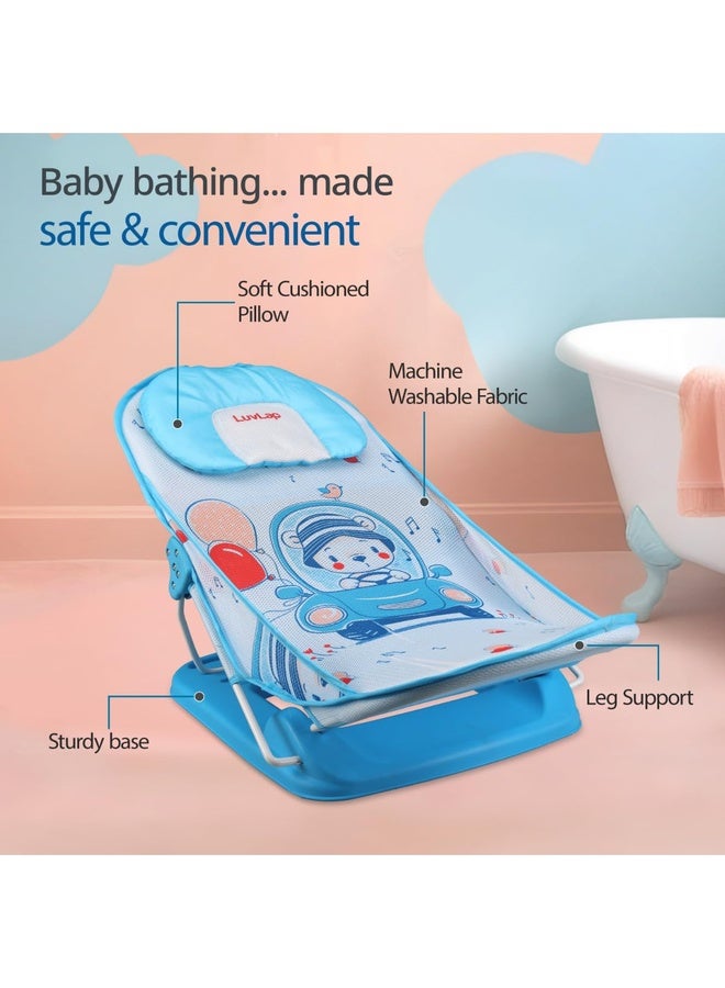 Luvlap Jungle Tales Baby Bather for Baby 3-12 Months, Baby Bath Chair, 3 Position Adjustable, Washable Soft Mesh, for Babies Upto 9 Kg, Large Seat (Multicolor) - Image 2