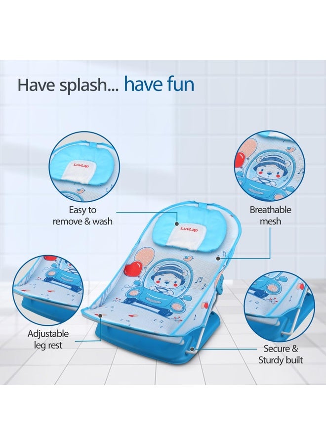 Luvlap Jungle Tales Baby Bather for Baby 3-12 Months, Baby Bath Chair, 3 Position Adjustable, Washable Soft Mesh, for Babies Upto 9 Kg, Large Seat (Multicolor) - Image 4