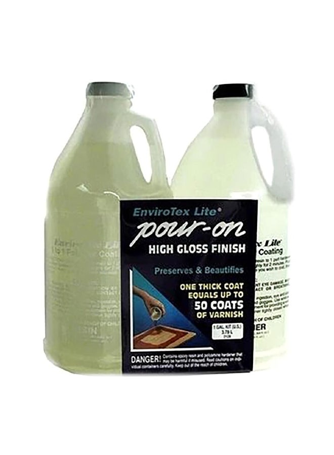 Envirotex Lite Pour-On high Gloss Finish High Performance Polymer Coating Kit Clear 3.78 L 2128 - Image 2