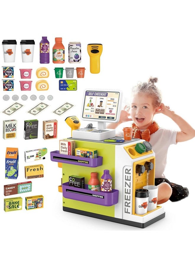 FunBlast Super Market Shopping Play Set Toys for Kids - Fast Food Play Set Toys for Girls, Pretend Play Toys for Kids Girls, Role Play Toys for 3+ Years Kids Girls Boys (46 Pcs) - Image 1