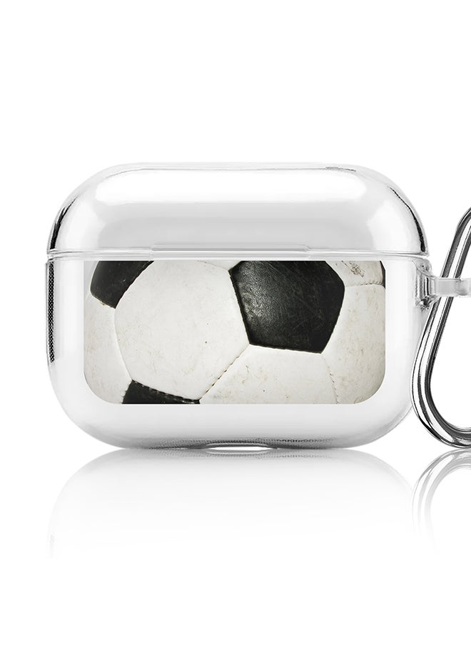 Stylizedd Classic Clear printed Case for Apple AirPods Pro 2nd Generation Thin Transparent Cover [Designed for Apple AirPods Pro 2nd Generation] - Football (Soccer Ball)  - Image 1