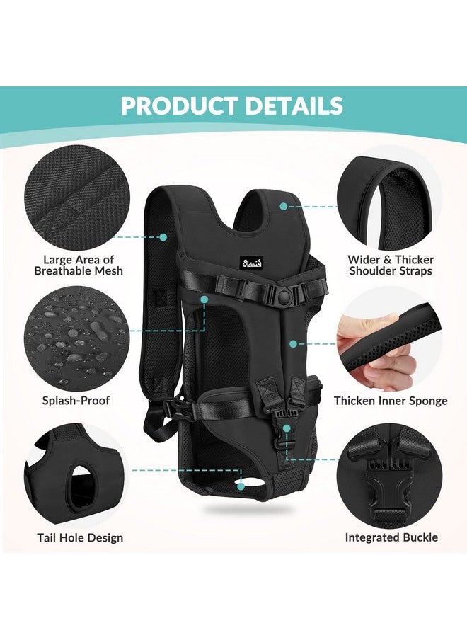 lukovee - Dog Backpack Carrier, Legs Out EasyFit Dog Front Carrier For Small Medium Dogs, Adjustable Hands Free Dog Chest Carrier For Hiking Cycling (Black,Medium) - Image 1