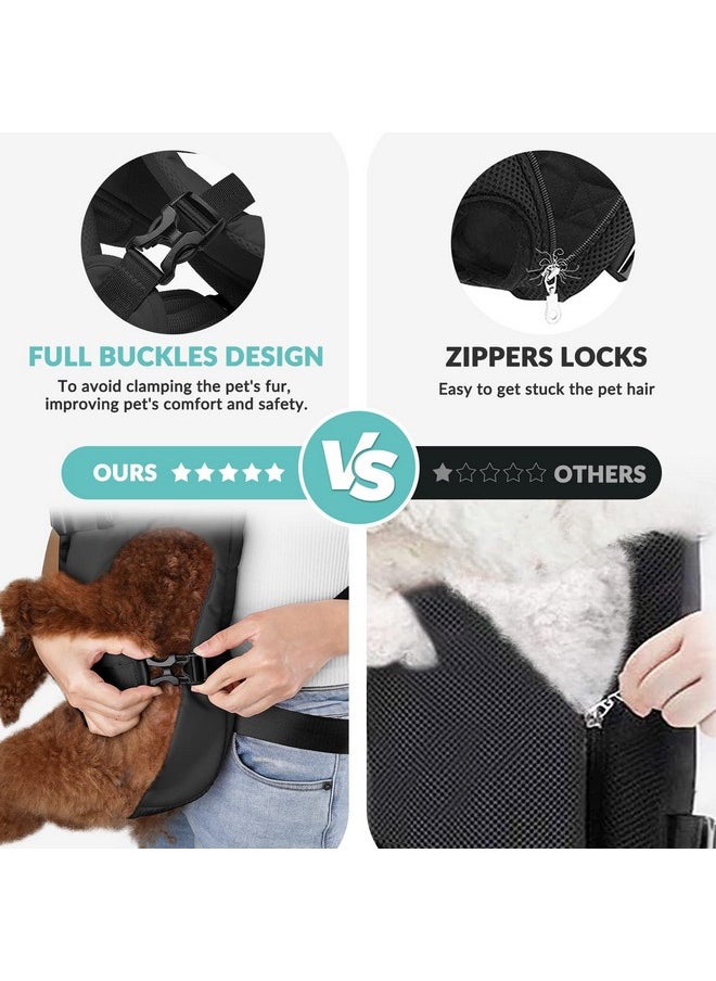 lukovee - Dog Backpack Carrier, Legs Out EasyFit Dog Front Carrier For Small Medium Dogs, Adjustable Hands Free Dog Chest Carrier For Hiking Cycling (Black,Medium) - Image 1