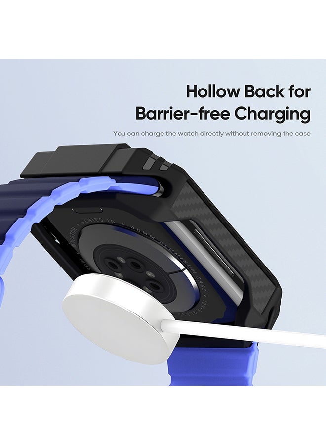 O Ozone 2 Pack Case Compatible with Apple Watch Series 10 46mm , Shockproof Ultra-Thin Hard PC Bumper Case All-Around Edge Protective Cover Frame for iWatch Accessories 46mm - Black & Green - Image 4