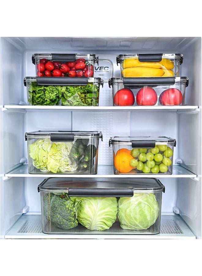 كيتشينو حاويات تخزين طعام مانعة للتسرب من 3 قطع مع اغطية | مجموعة غداء كيتشينو للساندويتش والسلطة، شفافة (600 -1500-3300 ) مل - Image 3