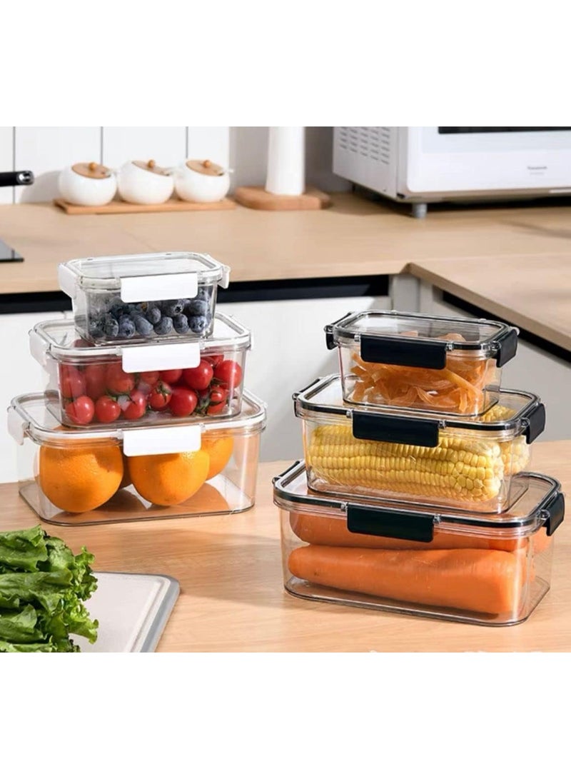 كيتشينو حاويات تخزين طعام مانعة للتسرب من 3 قطع مع اغطية | مجموعة غداء كيتشينو للساندويتش والسلطة، شفافة (600 -1500-3300 ) مل - Image 5