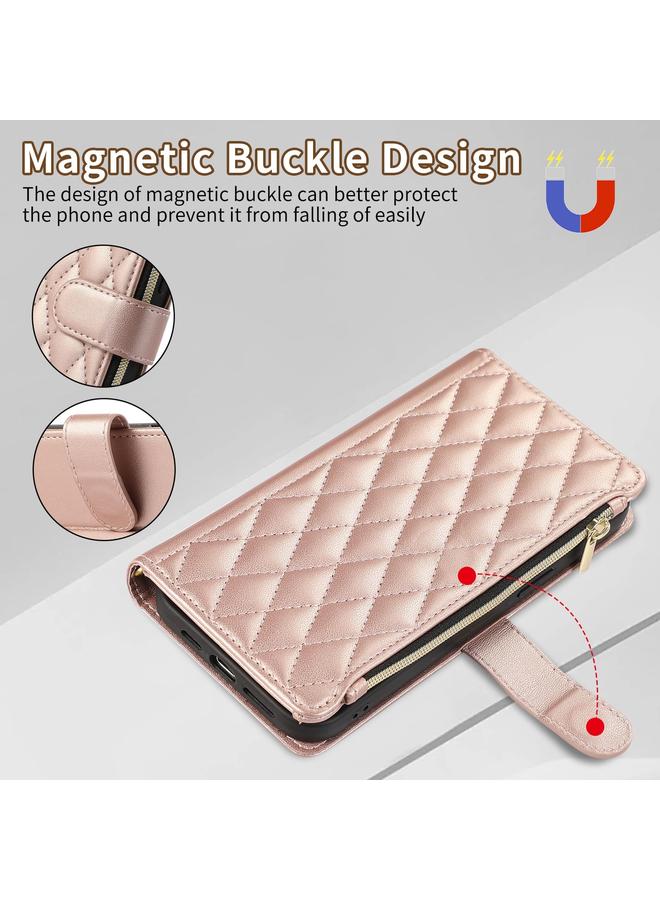 اس-توب جراب هاتف Redmi K40 محفظة جلدية بسحاب معيني الشكل - Image 3