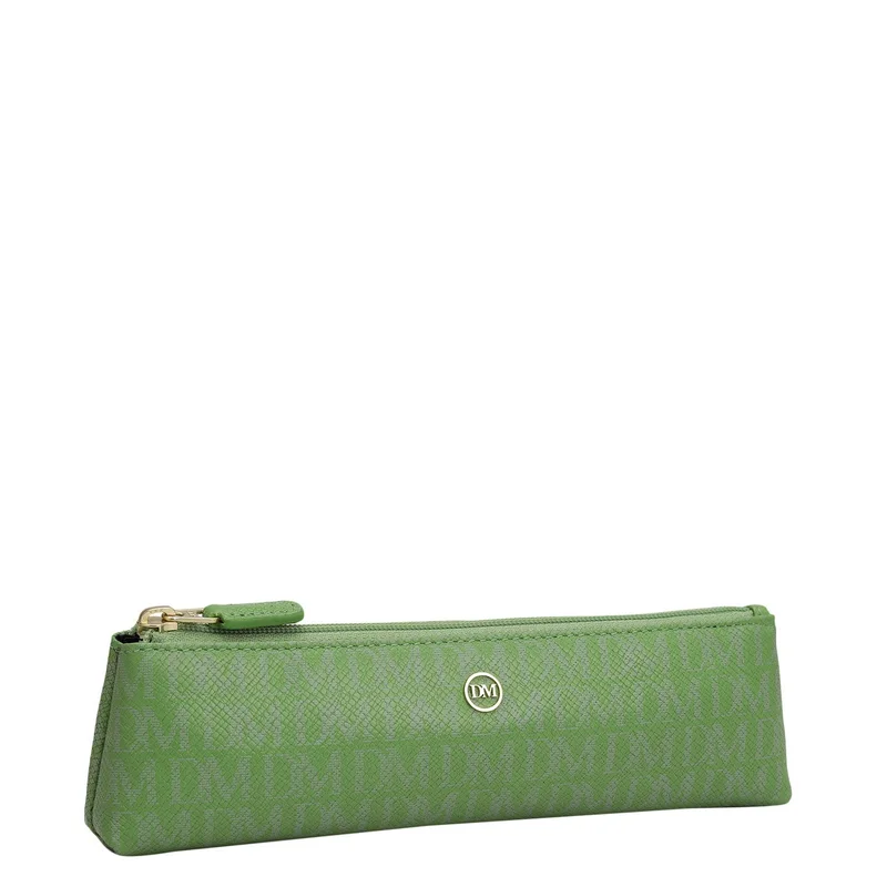Da Milano Kiwi Monogram Leather Multi Pouch - Kiwi  | Best Price UAE