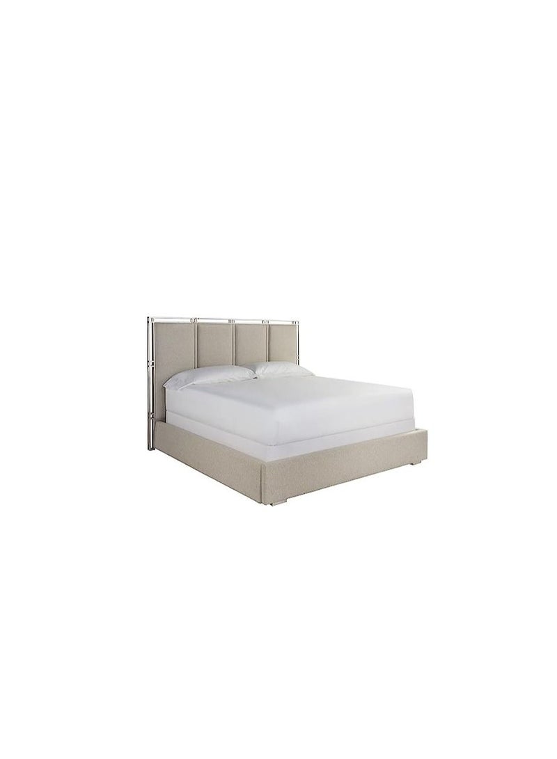 R2R FURNITURE SlumberComfort Upholstered Bed - Pillow Top Pocket Spring Mattress (With Memory Foam) by R2R Super King Size (200cm x 200cm) 