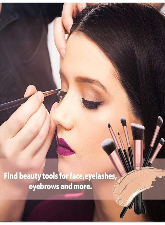 13-Piece Makeup Multi Use Brush Set Rose Gold/Black - Image 2