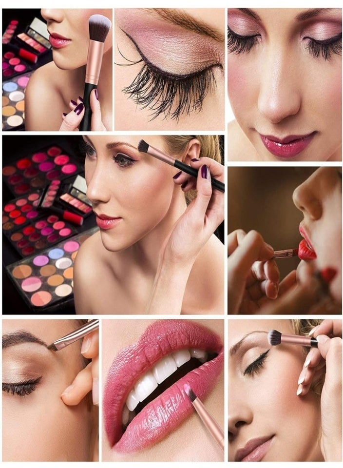 13-Piece Makeup Multi Use Brush Set Rose Gold/Black - Image 3
